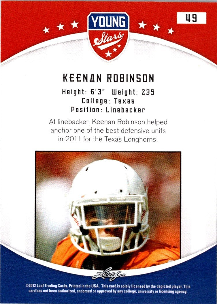 2012 Leaf Young Stars Keenan Robinson