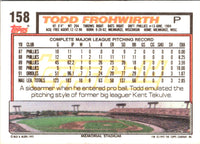 1992 Topps Todd Frohwirth #158