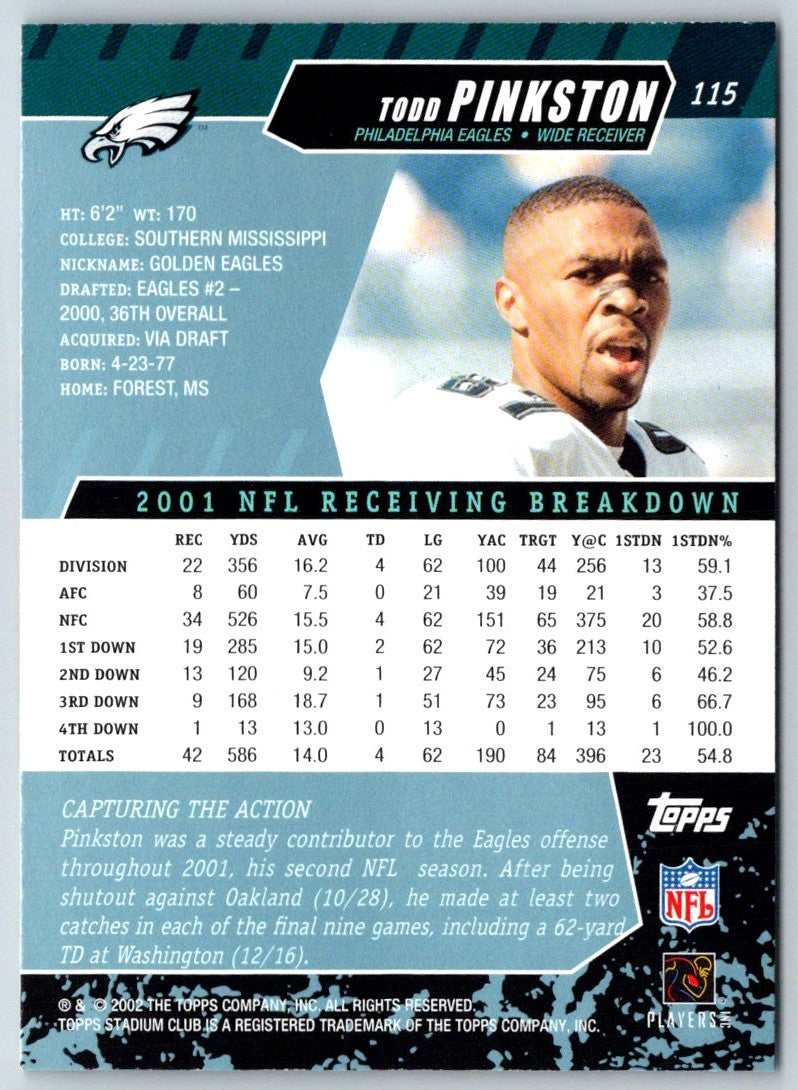 2002 Stadium Club Todd Pinkston