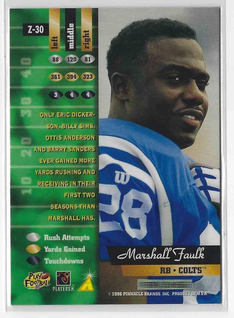 1996 Pinnacle Marshall Faulk
