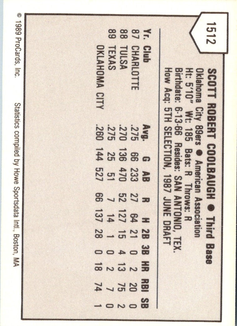 1989 ProCards Scott Coolbaugh