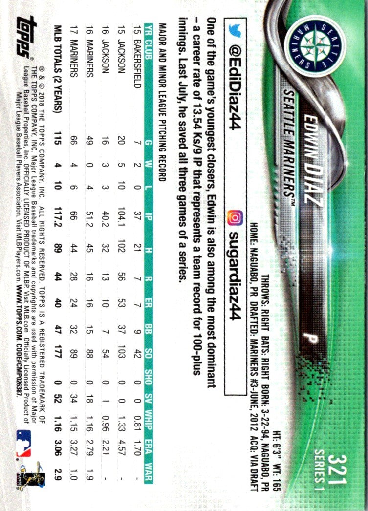 2018 Topps Edwin Diaz