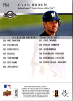 2008 Upper Deck Ryan Braun #756