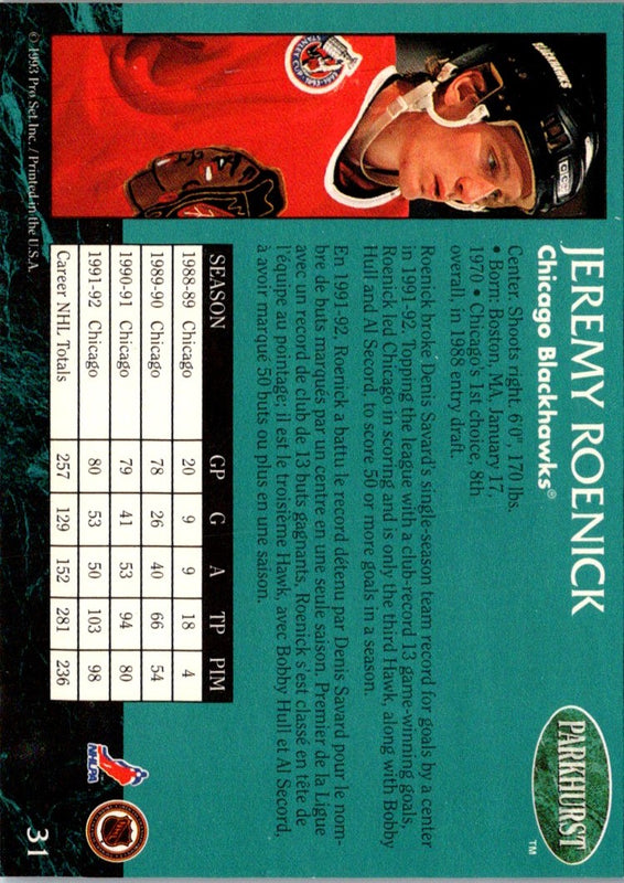 1993 Parkhurst Jeremy Roenick #309