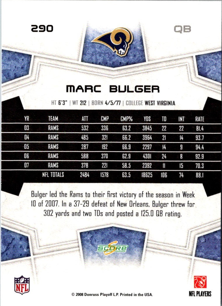 2008 Score Super Bowl XLIII Marc Bulger