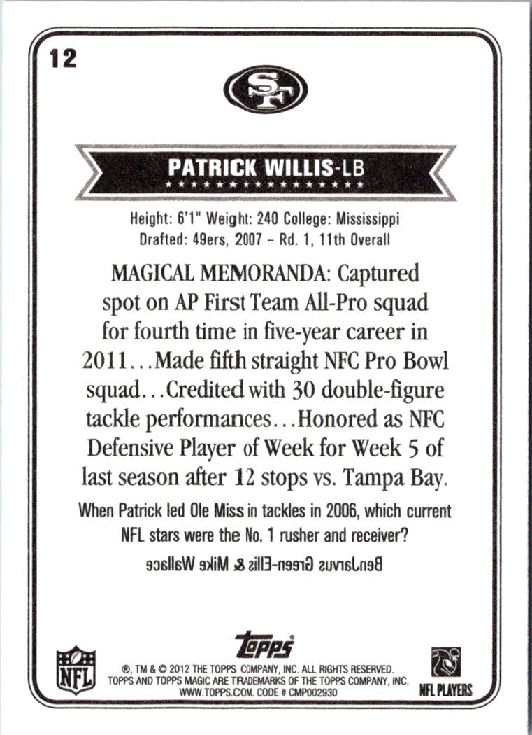 2012 Topps Magic Patrick Willis