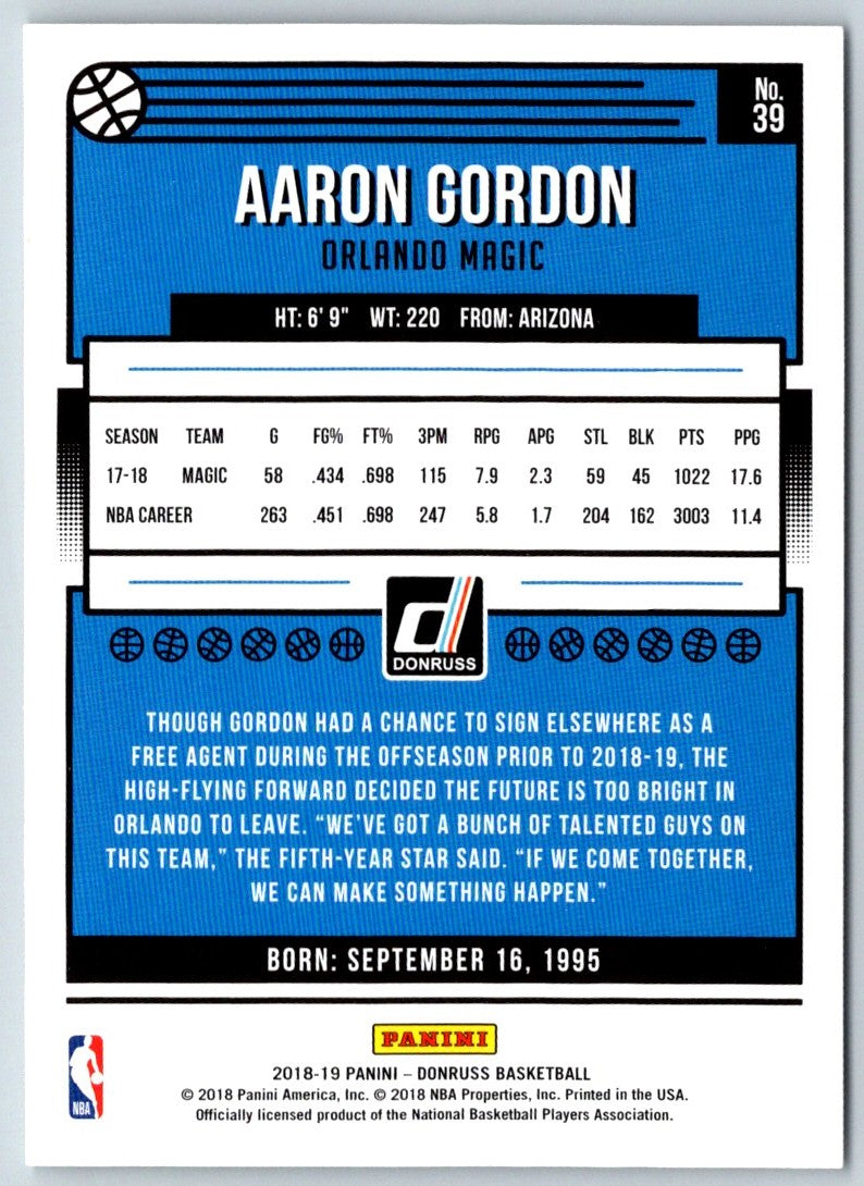 2018 Donruss Aaron Gordon