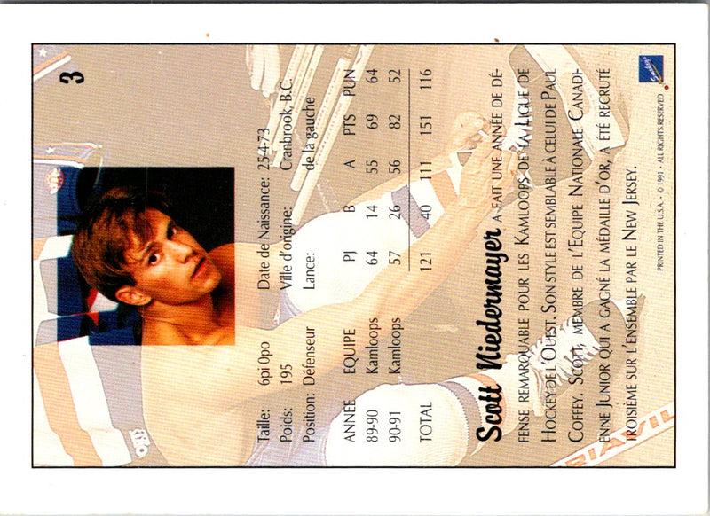 1991 Ultimate Draft French Scott Niedermayer