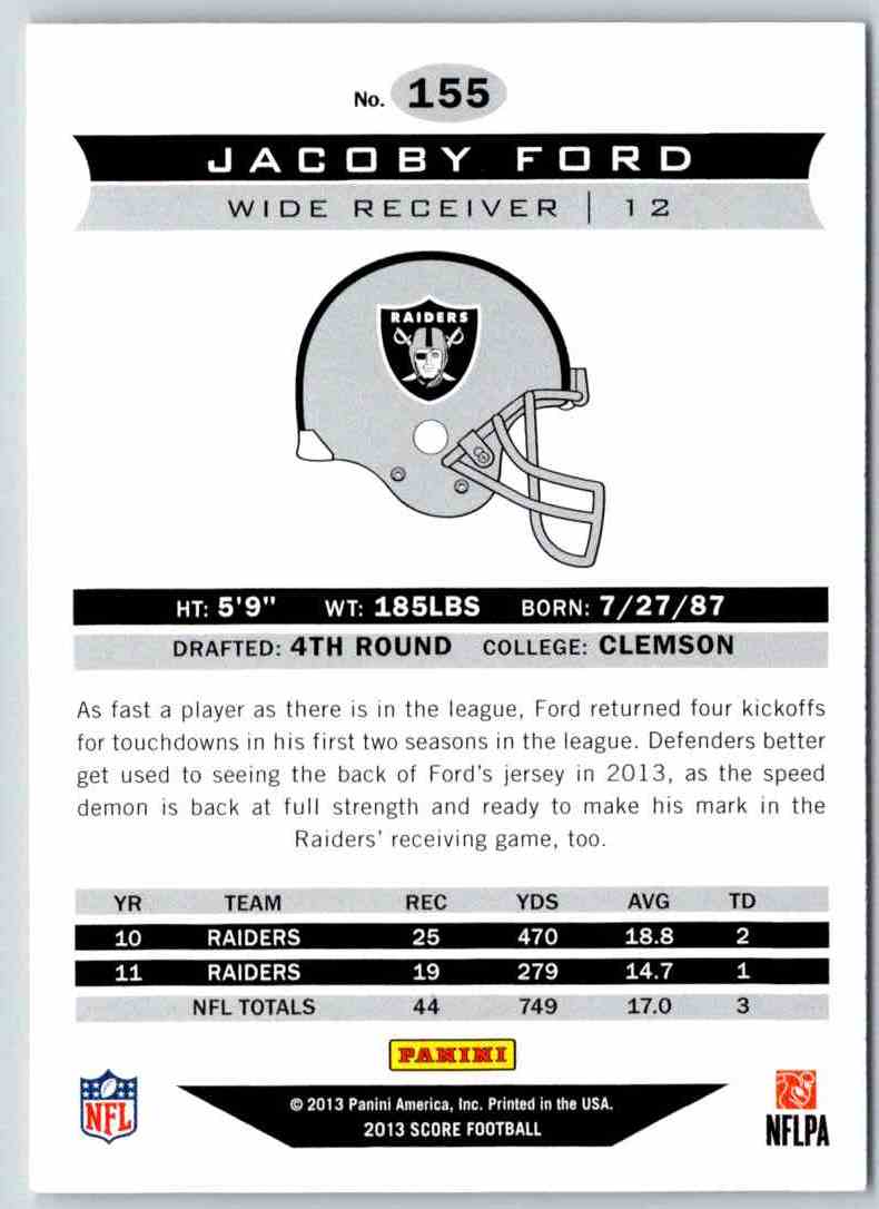 2013 Score Jacoby Ford