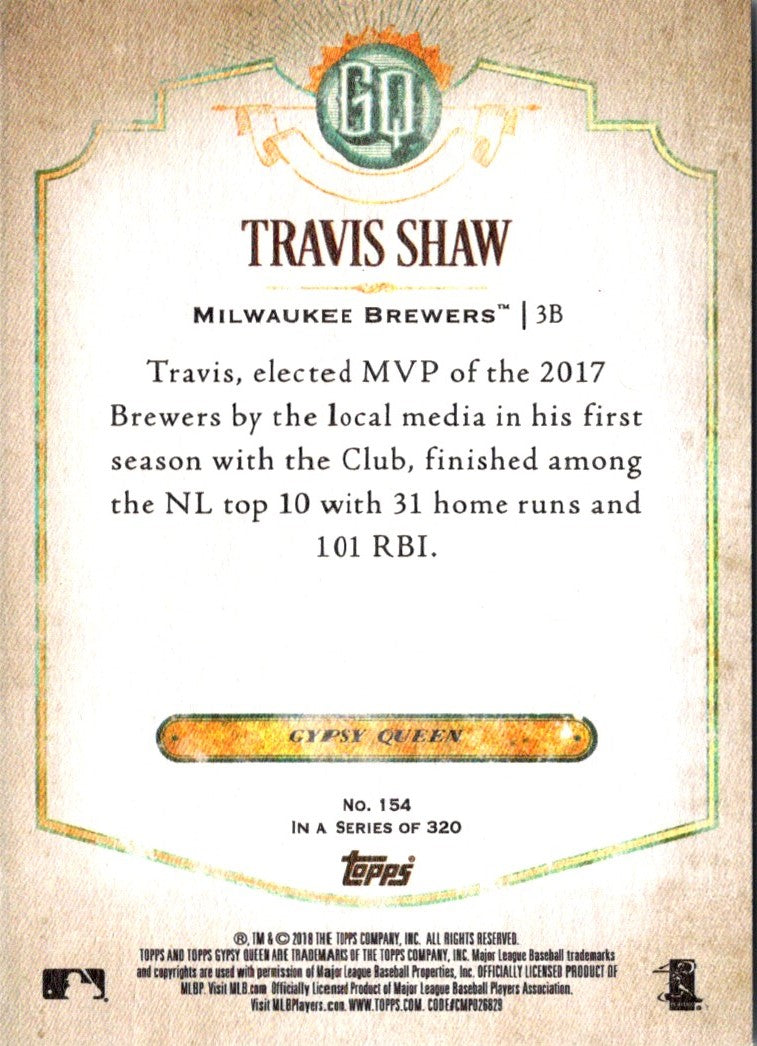 2018 Topps Gypsy Queen Travis Shaw