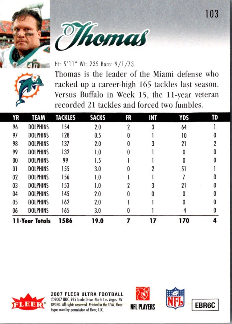 2007 Ultra Zach Thomas