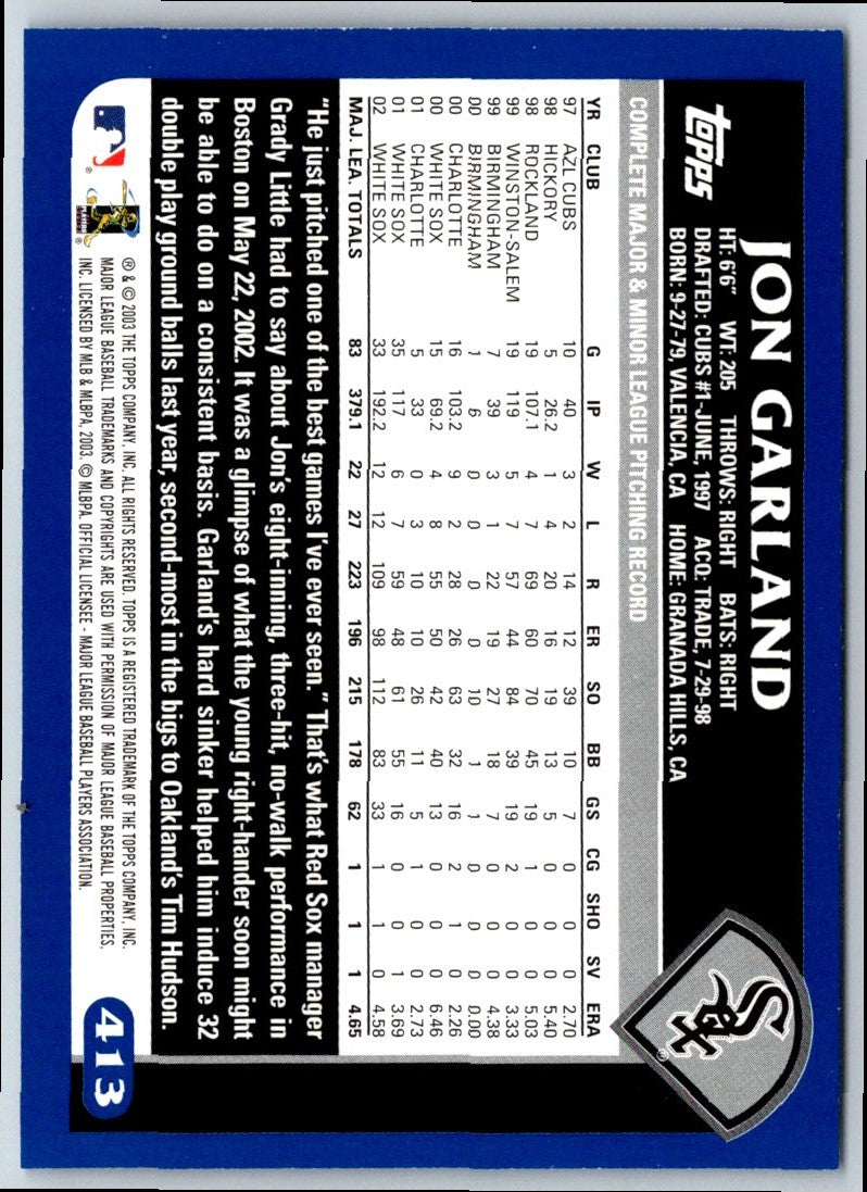 2003 Topps Jon Garland