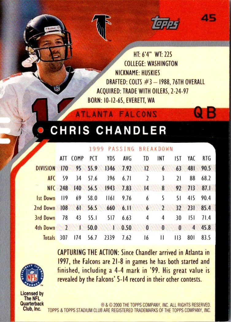2000 Stadium Club Chris Chandler