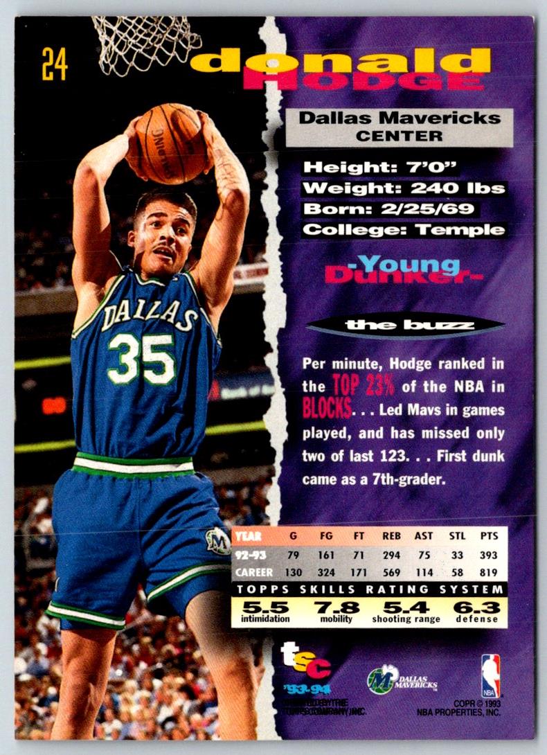 1993 Stadium Club First Day Issue Donald Hodge