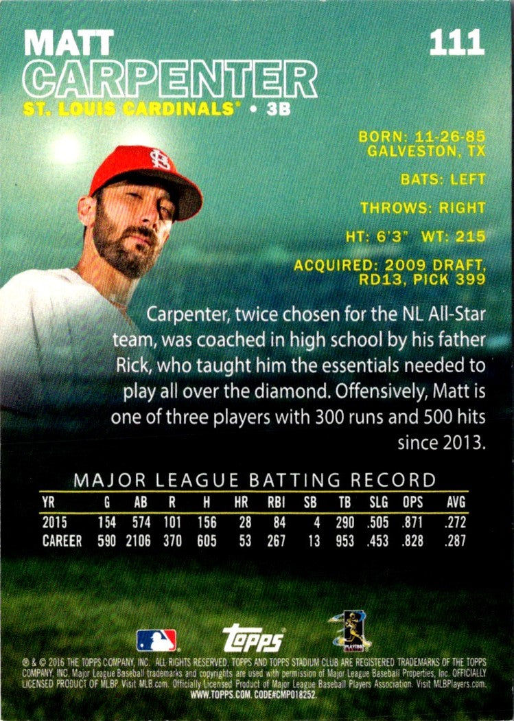 2016 Stadium Club Matt Carpenter