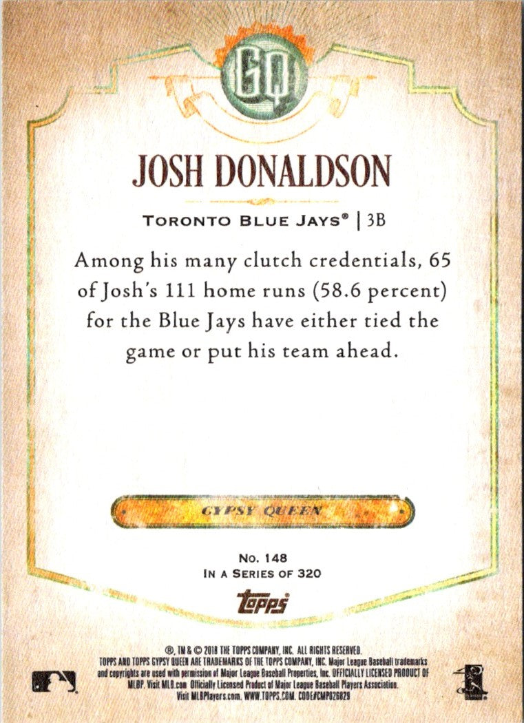 2018 Topps Gypsy Queen Green Josh Donaldson