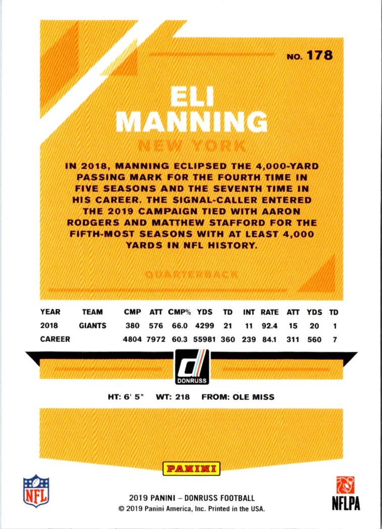 2019 Donruss Eli Manning