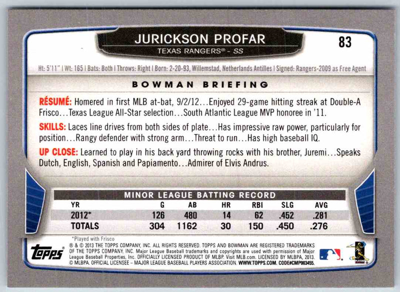 2014 Bowman Jurickson Profar