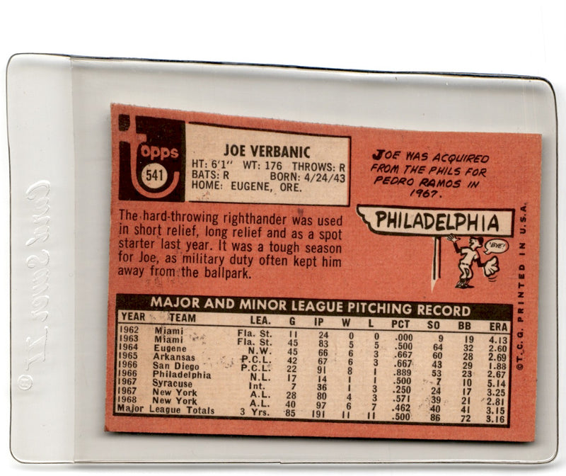 1969 Topps Joe Verbanic