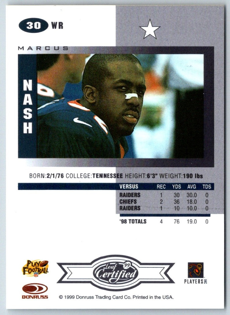 1999 Leaf Certified Marcus Nash