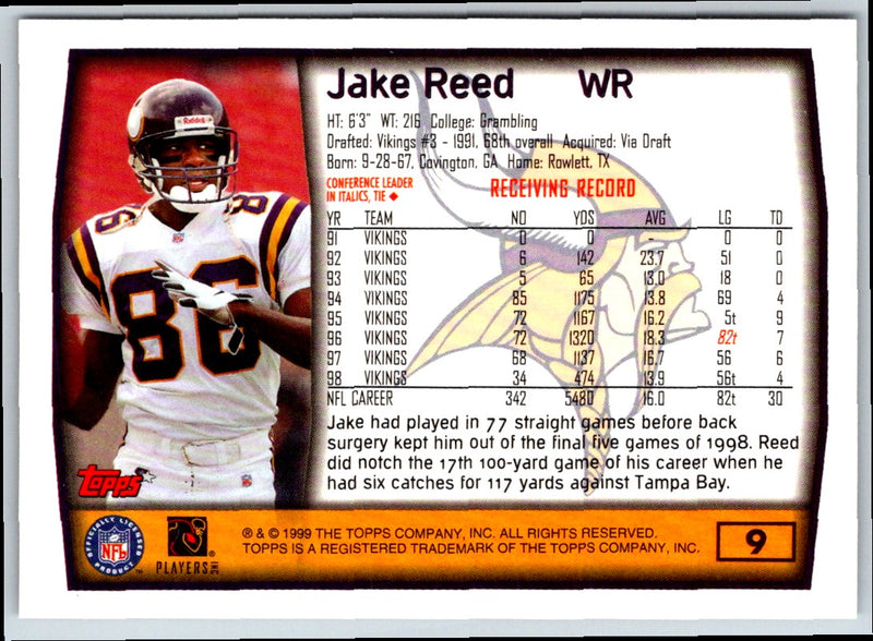 1999 Topps Collection Jake Reed