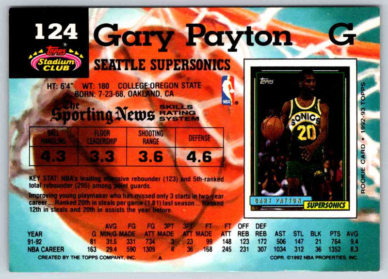 1992 Stadium Club Gary Payton