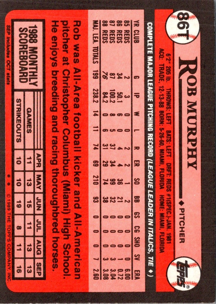 1989 Topps Traded Rob Murphy