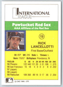 1990 CMC Pawtucket Red Sox Rick Lancellotti