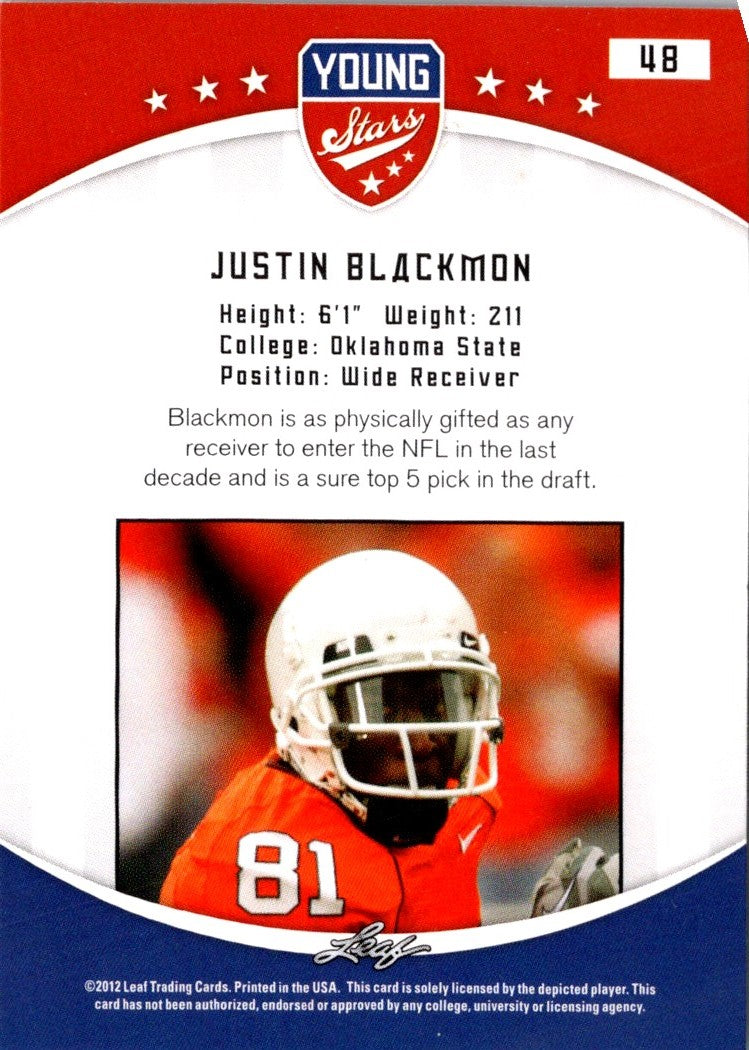 2012 Leaf Young Stars Justin Blackmon