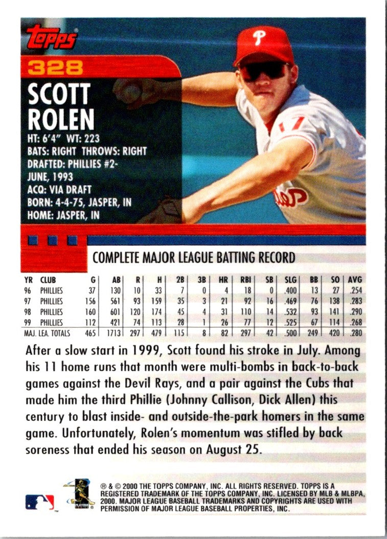 2000 Topps Scott Rolen