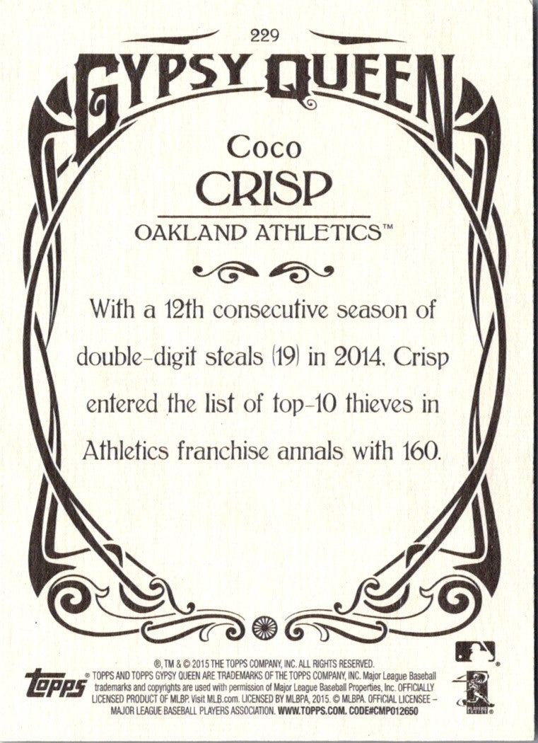 2015 Topps Gypsy Queen Coco Crisp