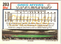1992 Topps Greg Myers #203