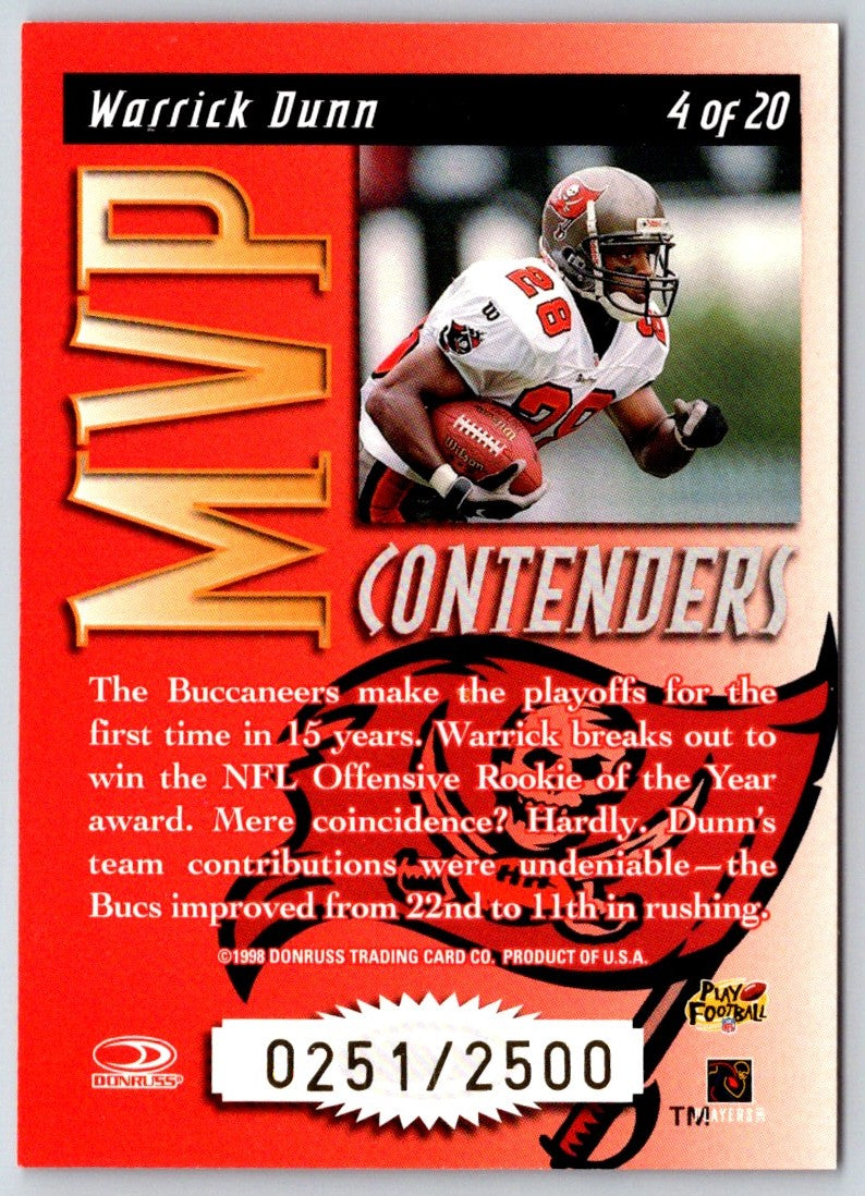 1998 Leaf Rookies & Stars MVP Contenders Warrick Dunn