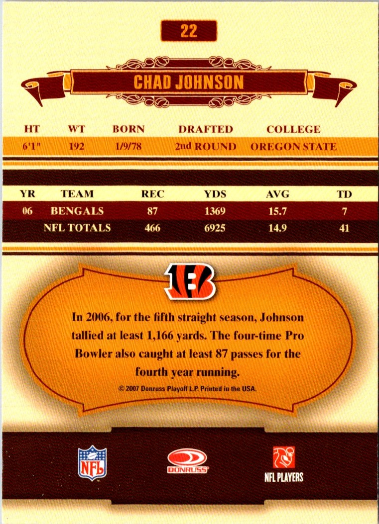 2007 Donruss Classics Chad Johnson
