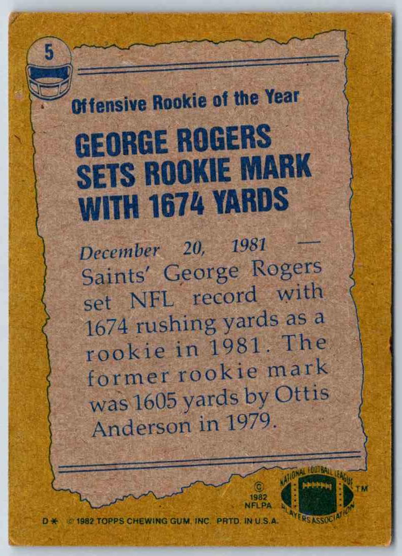 1982 Topps George Rogers