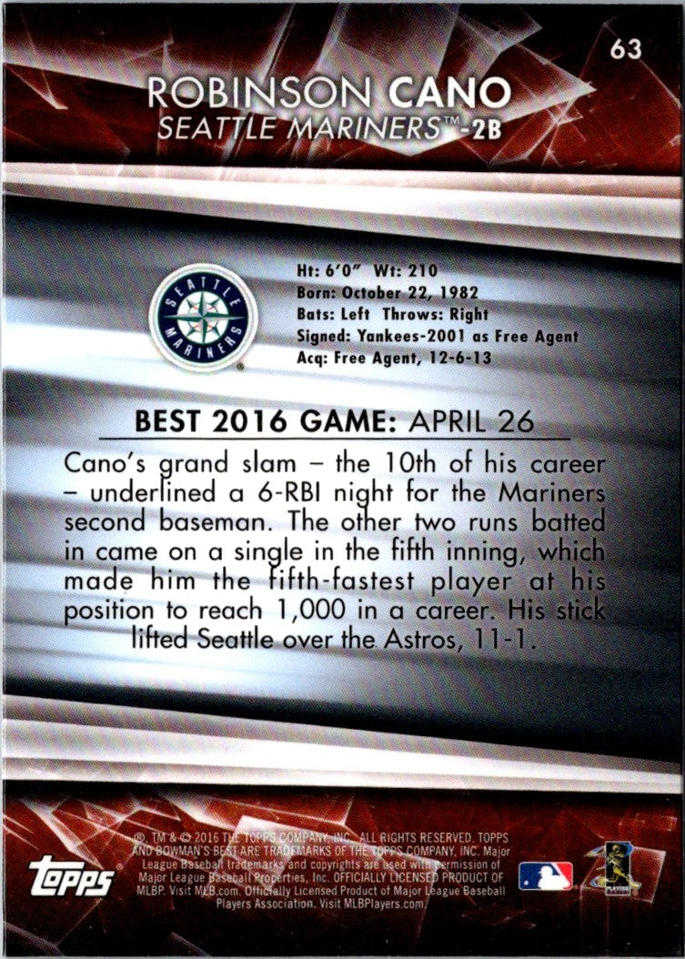 2016 Bowman's Best Robinson Cano