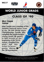 1992 Upper Deck World Junior Grads Mats Sundin #WG17