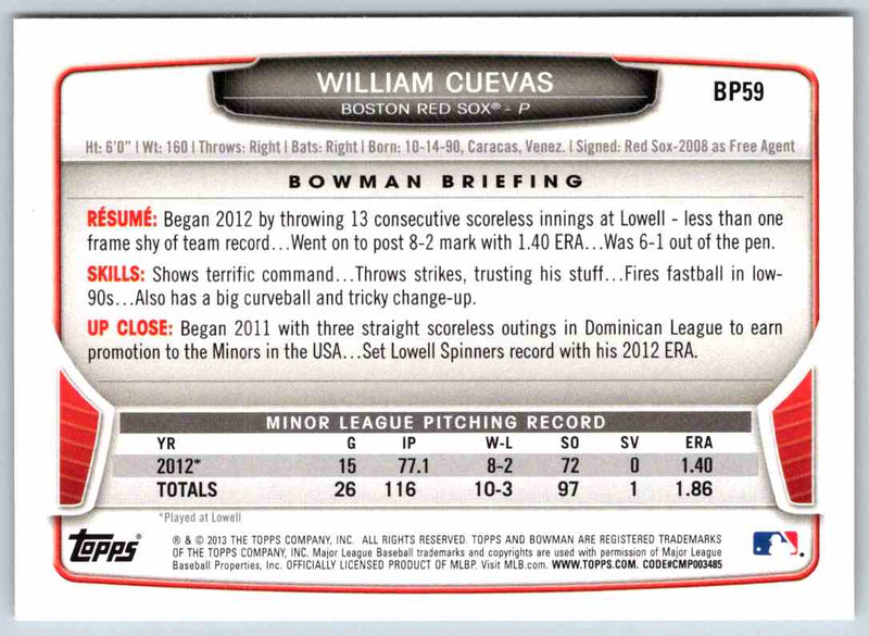 2013 Bowman William Cuevas