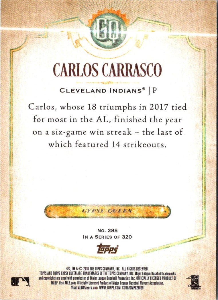 2018 Topps Gypsy Queen Carlos Carrasco