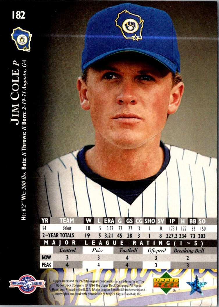 1995 Upper Deck Minors Jim Cole