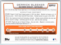 2012 Bowman Derrick Bleeker #BDPP157