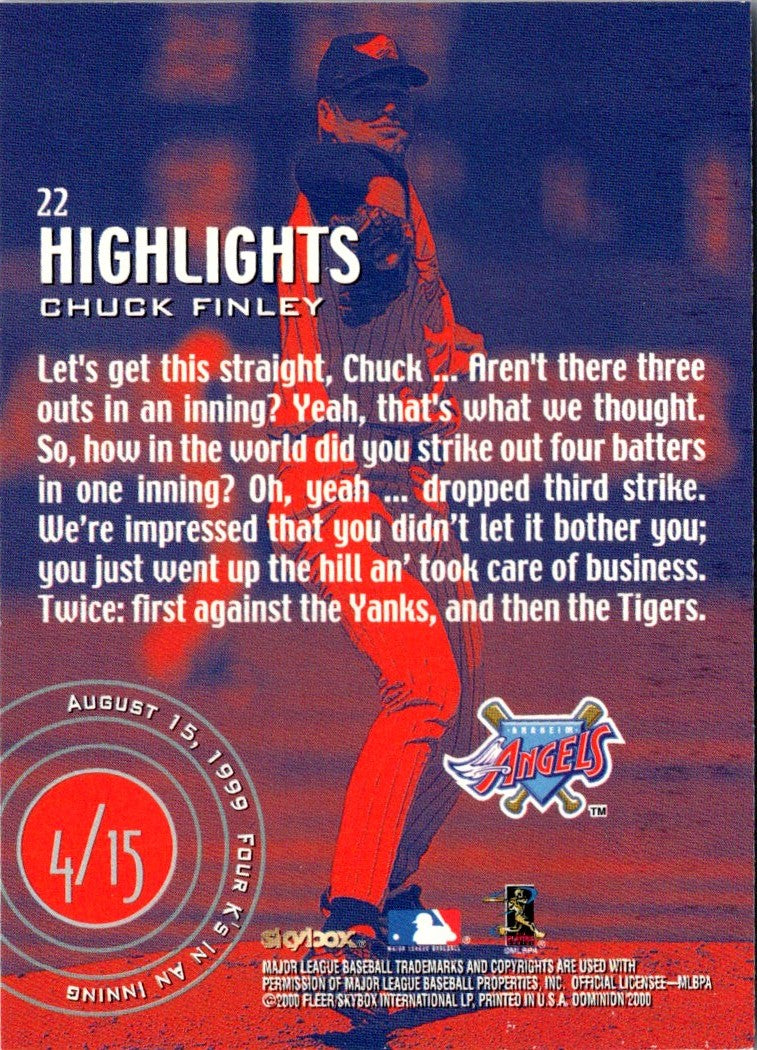 2000 SkyBox Dominion Chuck Finley