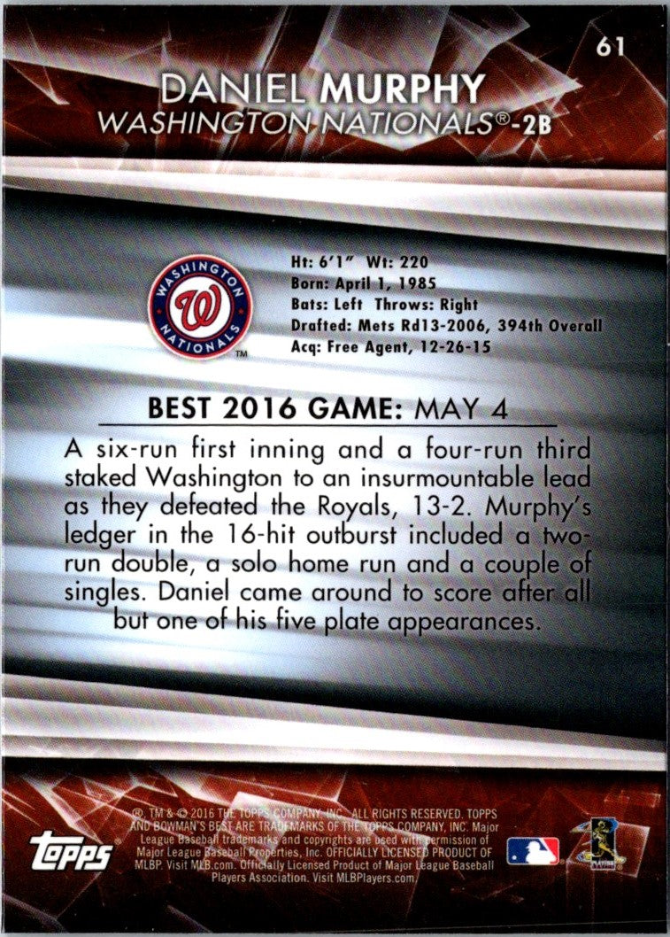 2016 Bowman's Best Daniel Murphy