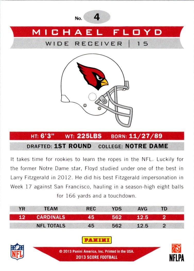 2013 Score Michael Floyd