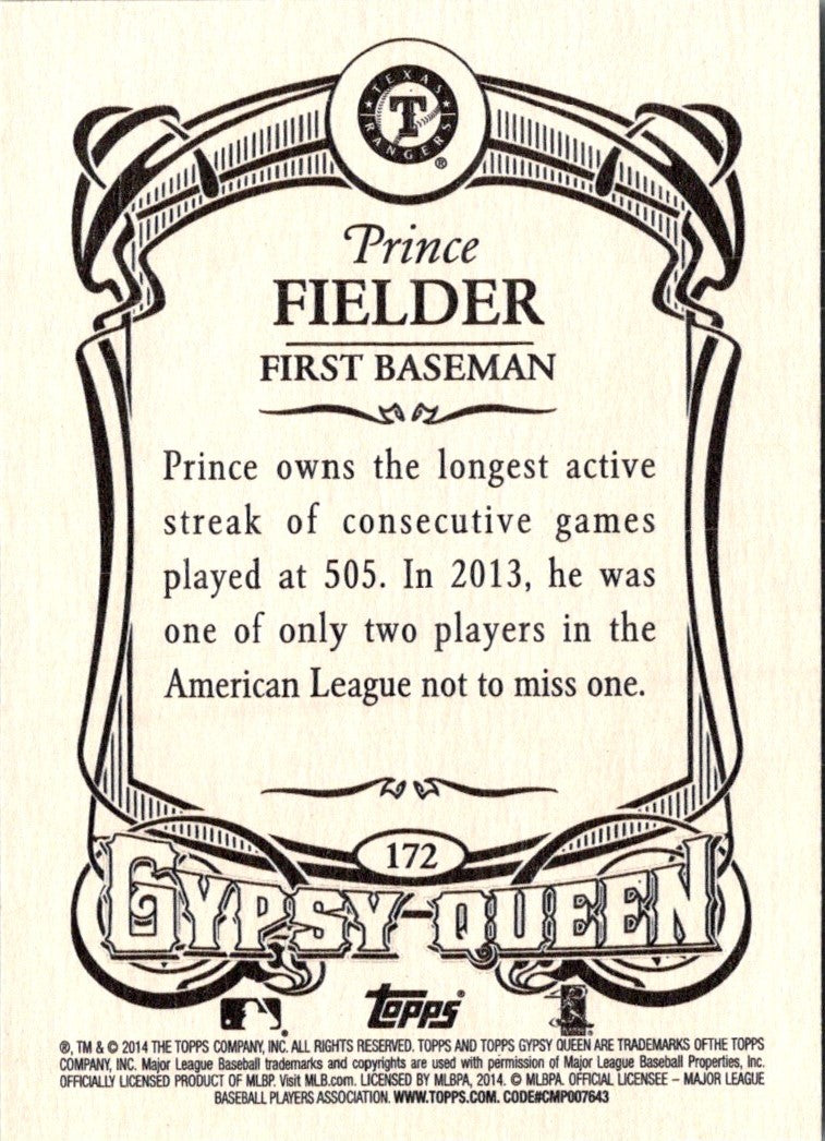 2014 Topps Gypsy Queen Prince Fielder