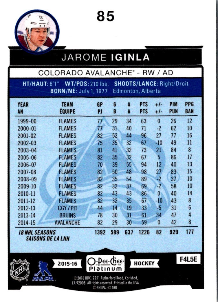 2019 Upper Deck Jarome Iginla