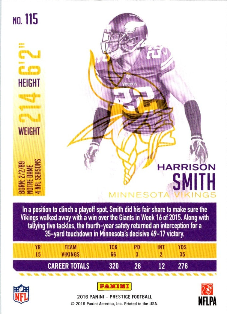 2016 Panini Prestige Harrison Smith