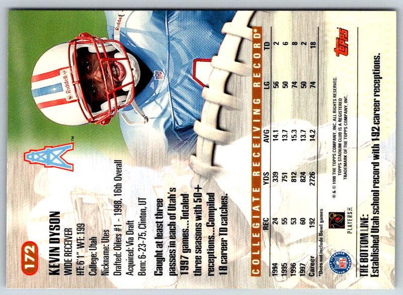 1998 Stadium Club Kevin Dyson