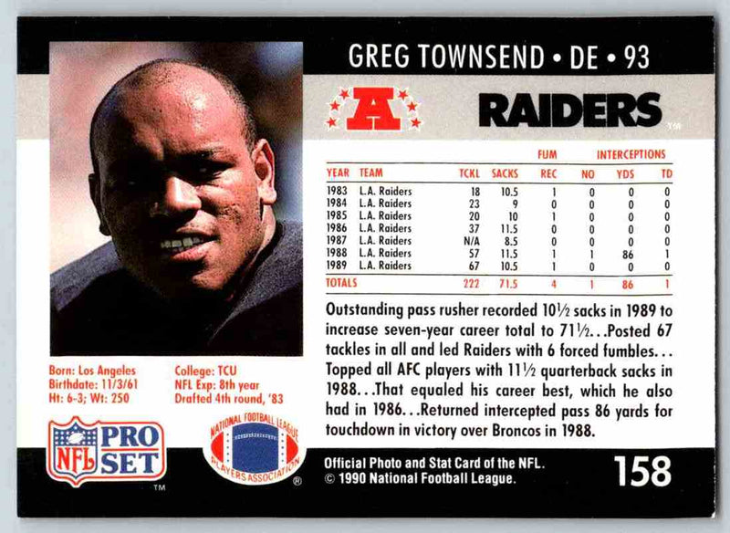 1990 Pro Set Greg Townsend