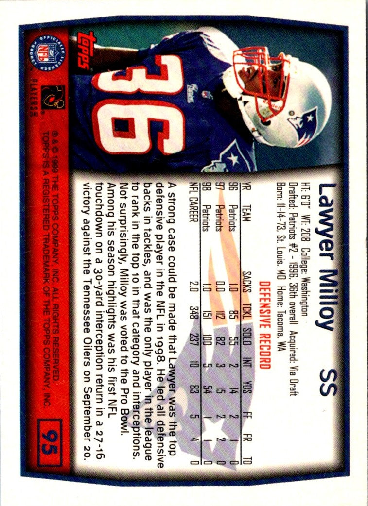 1999 Topps Lawyer Milloy